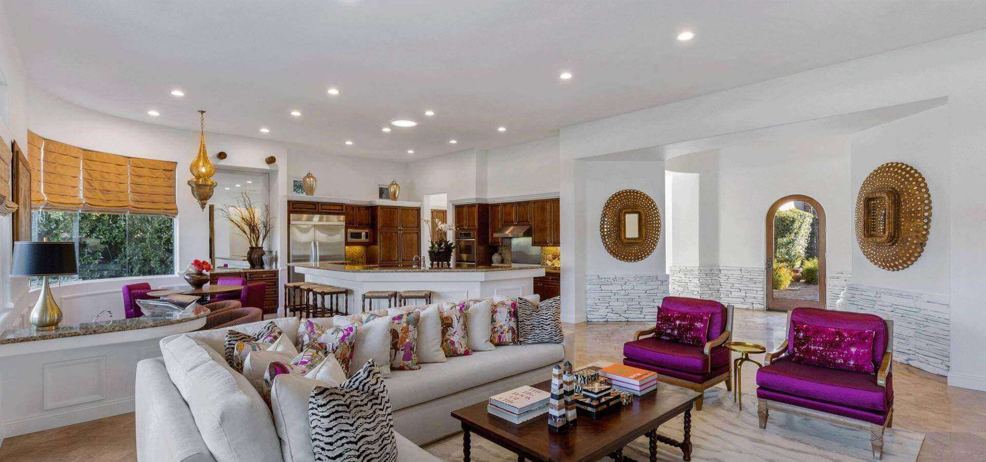 Spanish Revival Living room and KItchen